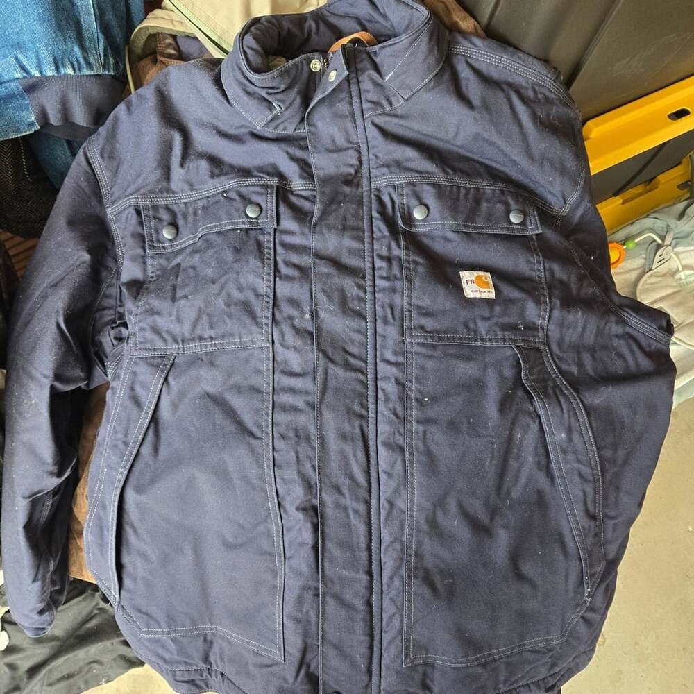 Carhartt FR Coat Size 2XL Navy Quick Duck Flame Resistant Jacket 102182